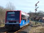 putlitz-hanseatische-eisenbahn-gmbh-6/633906/vt-504-2-von-hans VT 504 0 2 von HANS am Bahnhof Inselstadt Malchow.