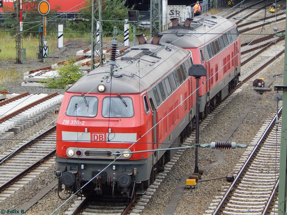 218 376-2 in Hamburg Hauptbahnhof.