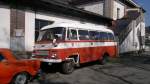 ROBUR-Bus LO 3000 (baujahre 1975)Transport f�r Feuerwehrleute am 28.3.2012 im kleine technischen Museum Zdice bei Beroun.