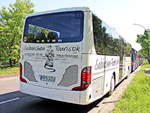 Heckpartie des Setra S 415 UL business PM-G 2016 der Sabinchen Touristik Edeltraud Glowe aus Treuenbritzen f�r Shuttle Fahrten zur ILA 2018 bereit.
