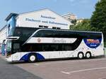 Setra 431 DT von Stewa aus Deutschland im Stadthafen Sassnitz.