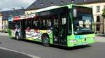 MB Citaro von Rh�nEnergie als Werbetr�ger f�r die Fuldaer Sprachschule INLINGUA steht am Busplatz Heertor in Fulda, Juni 2017