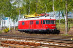   Der Turmtriebwagen 701 099-4 (99 80 9236 099-4 D-AVOLL), der Lokvermietung Aggerbahn (Andreas Voll e.K., Wiehl), ex DB 701 099-4, ex Deutsche Bundesbahn -  Kassel 6206, ist am 04.04.2020 in Kreuztal