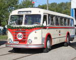 60-j�hriges Jubil�um des H6B, am 15.09.2018 stand der H6B festlich geschm�ckt vor dem Depot 12 in Rostock-Marienehe.