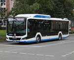 Der Neue MAN Lion´s E als Linie 28 von Rostock-Holbeinplatz nach Campus S�dstadt stand am 06.08.2023 im Rostocker Stadtgebiet.
