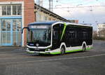 Der MAN Lion´s E am 13.12.2024 auf dem Betriebshof der Rostocker Stra�enbahn AG.
