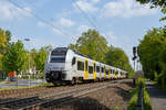   Zwei gekuppelte Siemens Desiro ML II (460 509/460 009 und 460 005/460 505) der trans regio (MittelrheinBahn) fahren am 30.04.2019, als MRB 26 MittelrheinBahn (Koblenz – Andernach –