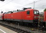 114 017-7 wird von 363 118-1 mit Dosto-Zug in Ulm verschoben, am 04.05.2019.