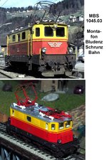 1045.03 der MBS, Monaton Bludenz Schruns Bahn, Original und Modell